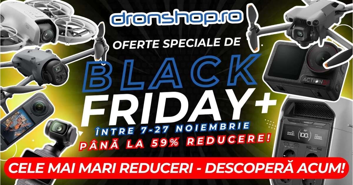 Black Friday 2025 - Oferte speciale la drone si camere pe Dronshop.ro!