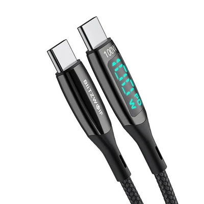 Blitzwolf 100W USB-C cable to USB-C, 1.8m - Black