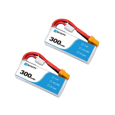 300mAh 2S 45C Lipo Battery 2buc