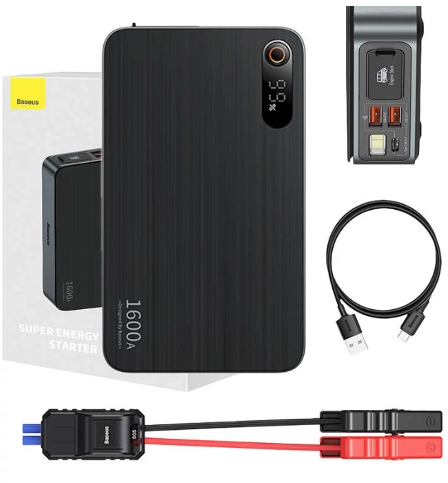 Baseus Super Energy PRO Car Jump Starter 1600A - USB - Black