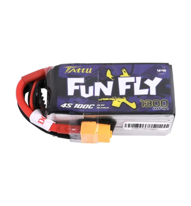 Tattu Funfly 1300mAh 14.8V 100C 4S1P LiPo battery
