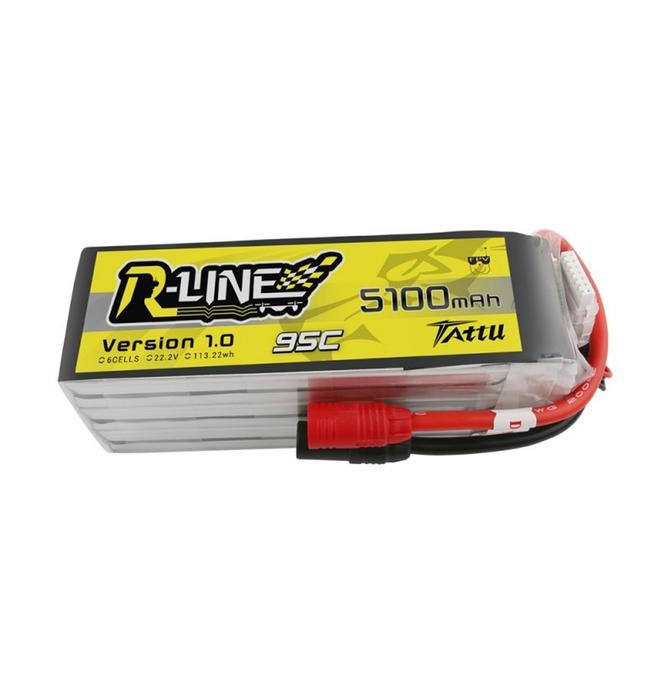 Tattu R-Line 22.2V 5100mah 6S 95C FPV AS150 Plug