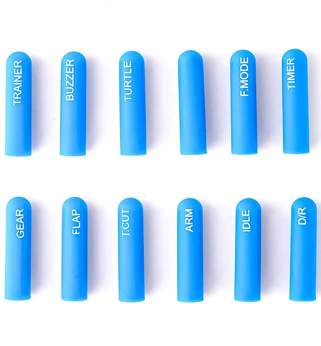 Radiomaster Labeled Silicon Switch Cover Set Long Blue