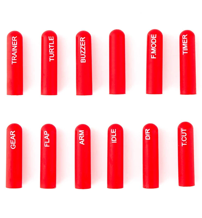 Radiomaster Labeled Silicon Switch Cover Set Long Red