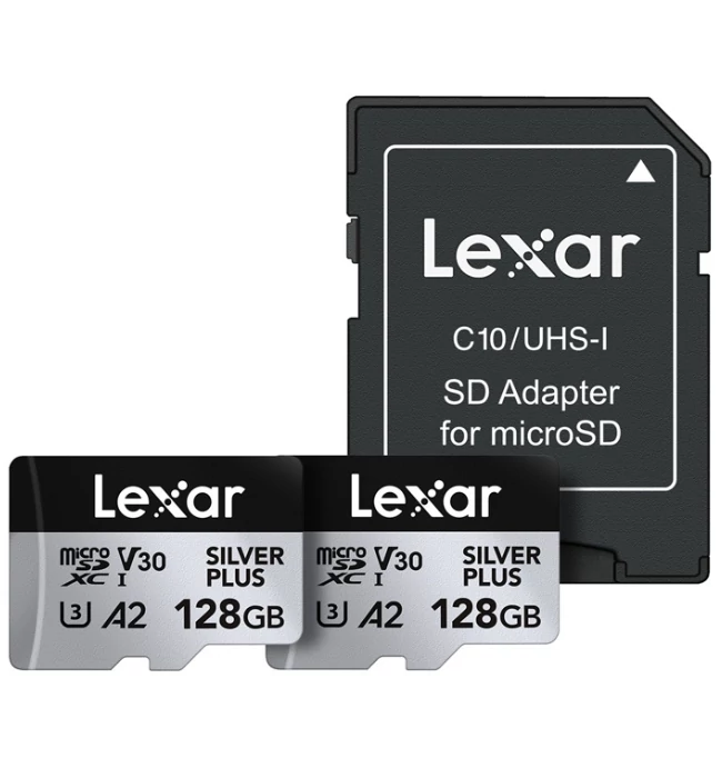 Lexar microSDXC Silver Plus UHS-I - U3 - V30 - 128GB - 2 Pack