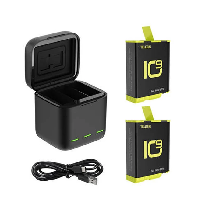 Incarcator Telesin GP-BNC-901-B Si 2 Baterii Pentru GoPro Hero 9 / Hero 10