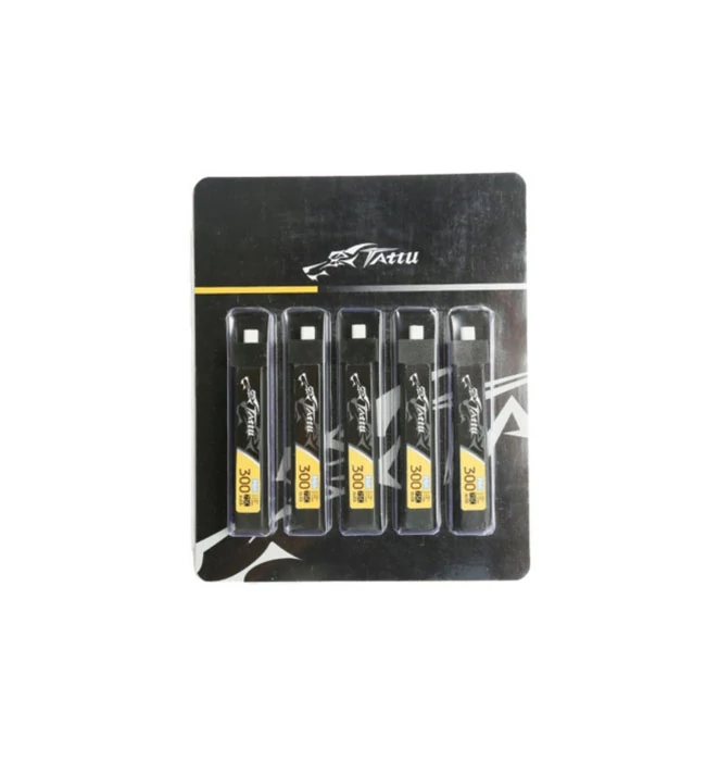 Tattu LiPo 300mAh 3.8V 75C 1S1P HV BT2.0.5 Baterie - 5 pcs