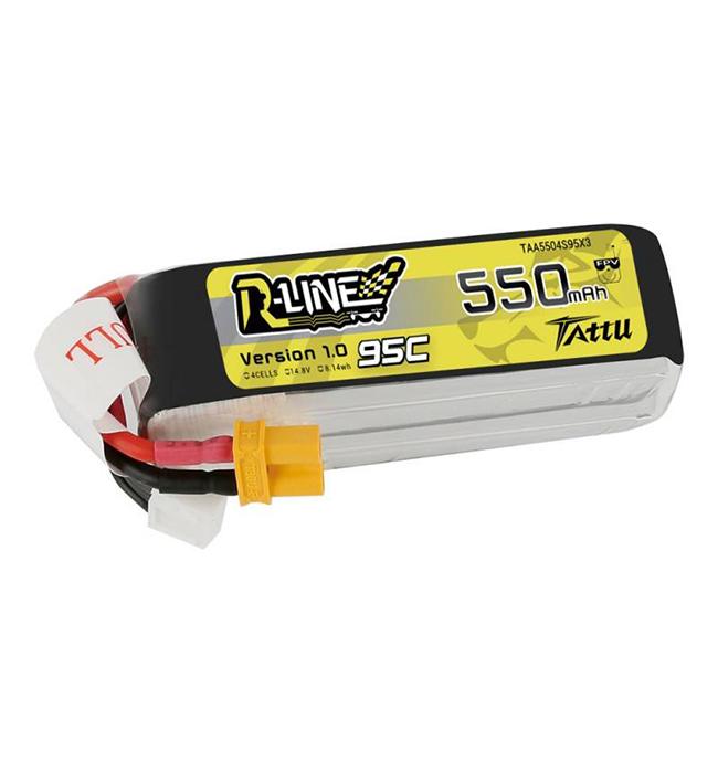 Tattu R-Line 550mAh 95C Lipo Battery 2S XT30