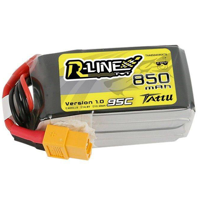 Tattu R-Line 850mAh 4S 95C 14.8V Lipo battery XT60