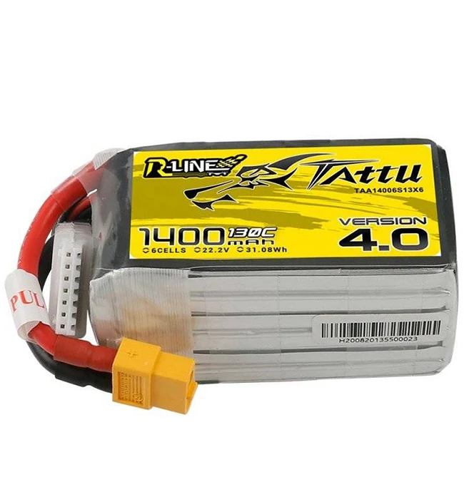 Tattu R-Line V4.0 LiPo Battery 130C XT60 1400mAh 6S