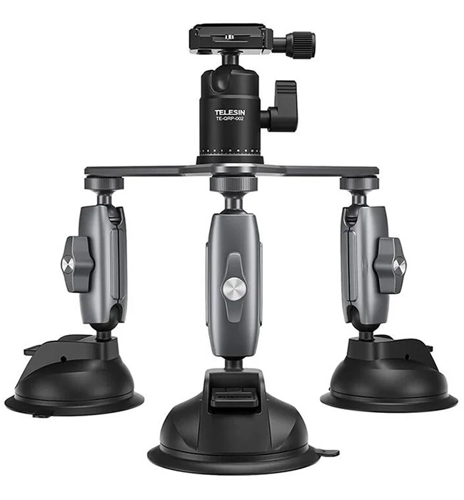 Telesin Three-Arm Suction Mount