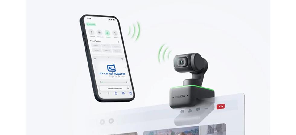 Noua actualizare Insta360 Link: optiune de control de la distanta de pe telefon, filmare verticala 4K, montare inversa si multe altele